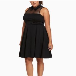 Torrid Ponte Mesh Dress Fit And Flare 18 2x